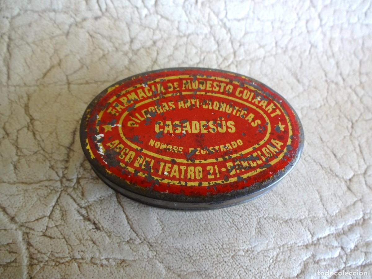 Cajas y cajitas met&aacute;licas: antigua caja metalica farmacia Modesto Guixart Casadesus Barcelona
