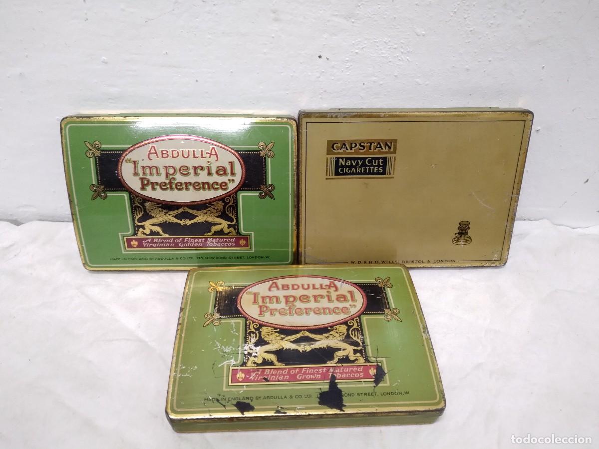 Bo&icirc;tes et petites bo&icirc;tes m&eacute;talliques: 3 Antiguas Cajas de Hojalata Inglesas-