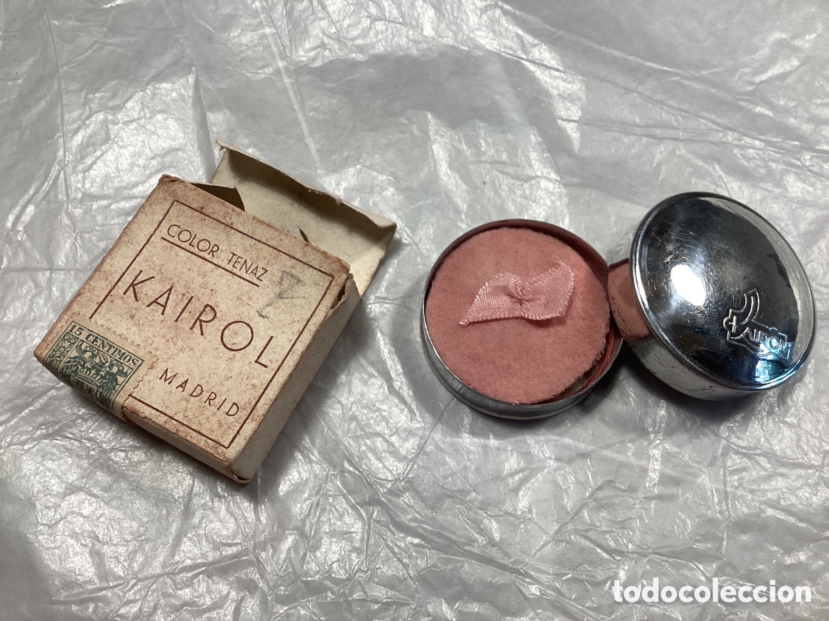 Cajas y cajitas met&aacute;licas: Antigua cajita met&aacute;lica maquillaje,polvos