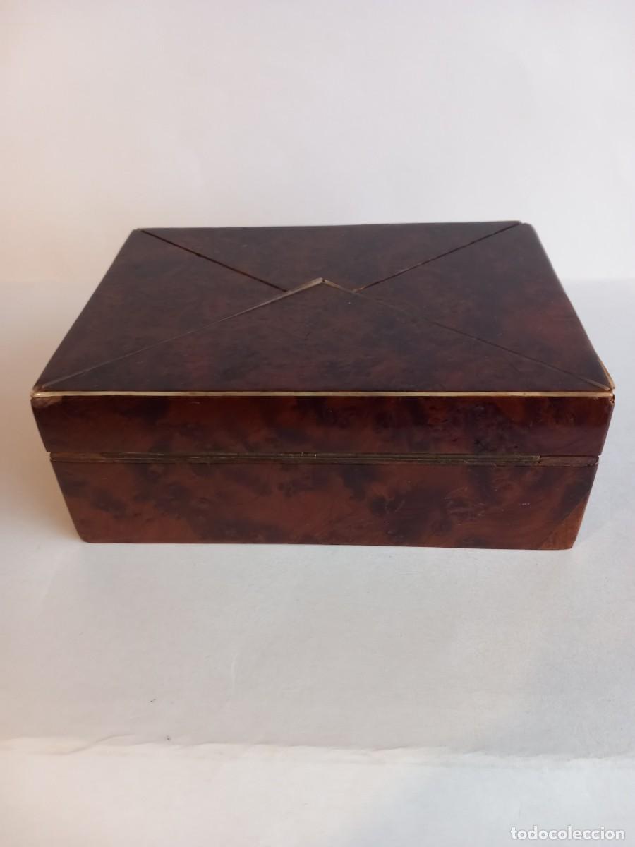 Cajas y cajitas met&aacute;licas: Caja antigua de madera - Foto 4