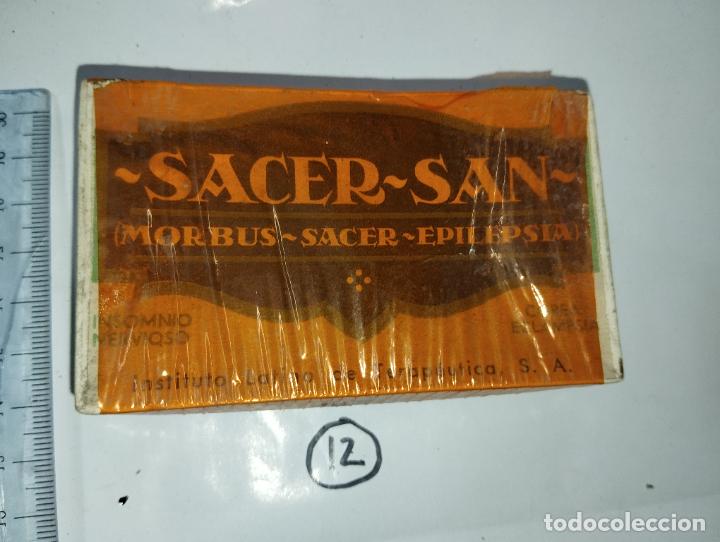 Boxes and metal boxes: CAJA DE FARMACIA SACER SAN EPILEPSIA // MEDICAMENTO ANTIGUO