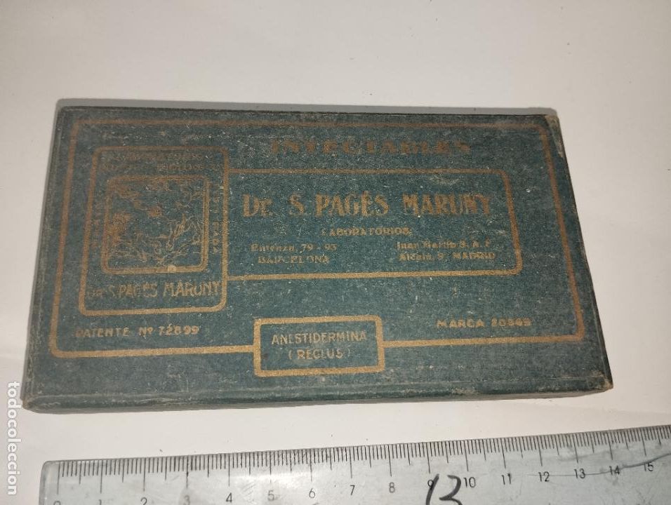 Cajas y cajitas met&aacute;licas: CAJA DE FARMACIA ANISTEDERMINA PAG&Eacute;S // MEDICAMENTO ANTIGUO