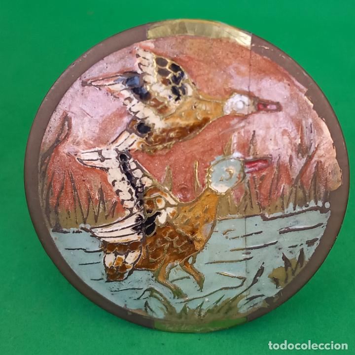 Cajas y cajitas met&aacute;licas: Caja joyero patos lat&oacute;n 6 cm de ancho