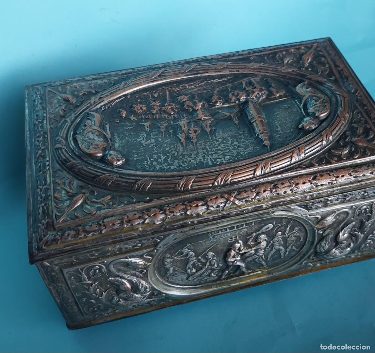 Cajas y cajitas met&aacute;licas: Caja joyero de cobre plateado - Foto 1