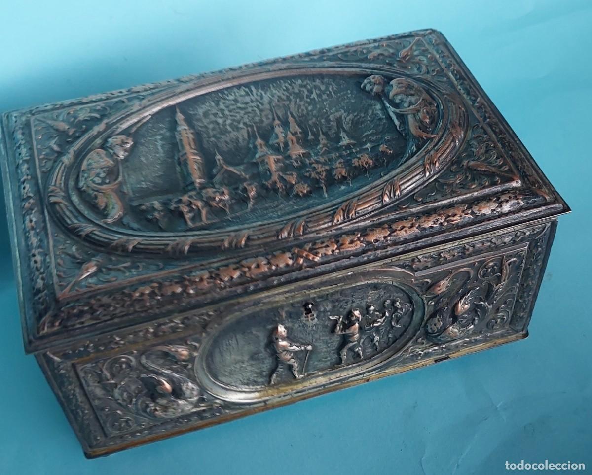 Cajas y cajitas met&aacute;licas: Caja joyero de cobre plateado - Foto 2