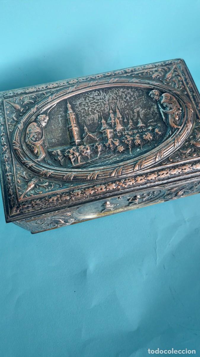 Cajas y cajitas met&aacute;licas: Caja joyero de cobre plateado - Foto 3