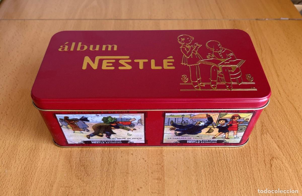 Cajas y cajitas met&aacute;licas: LATA O CAJA VINTAGE ALBUM NESTLE. LOS PELIGROS DE LA CALLE