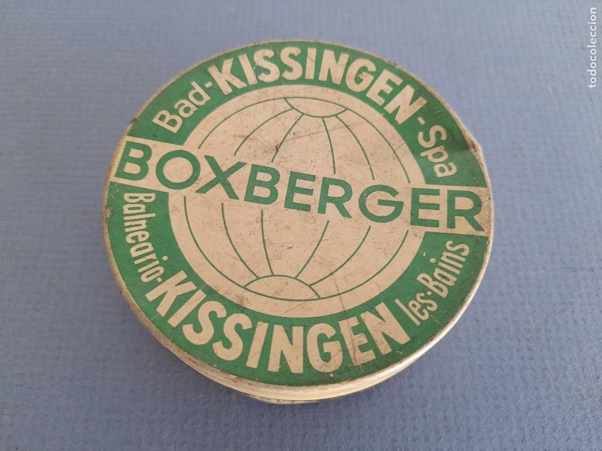 Boxes and metal boxes: peque&ntilde;a caja metalica de farmacia alemana, boxberger, bad kissingen spa, para adelgazar 7,5cm aprox