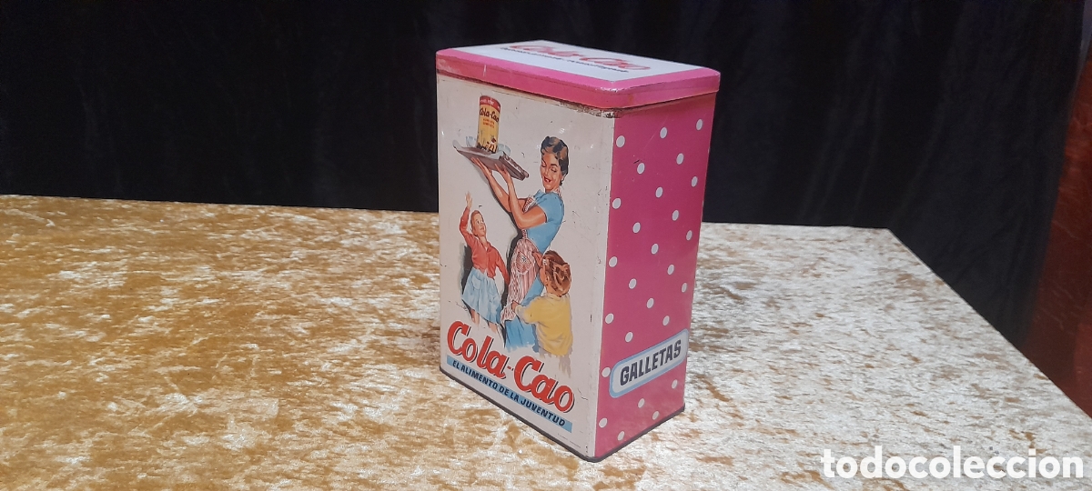 Cajas y cajitas met&aacute;licas: Lata cola-cao vintage.