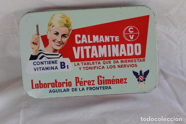 Cajas y cajitas met&aacute;licas: CALMANTE VITAMINADO LABORATORIOS PEREZ GIMENEZ AGUILAR DE LA FRONTERA