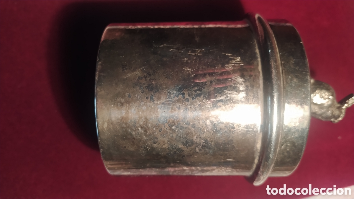 Cajas y cajitas met&aacute;licas: Bote plateado antiguo