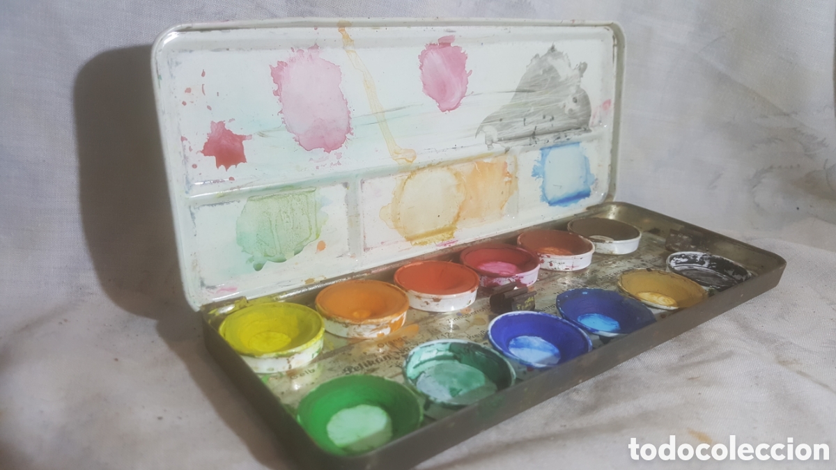 Cajas y cajitas met&aacute;licas: CAJA DE ACUARELAS MET&Aacute;LICA PELIKAN