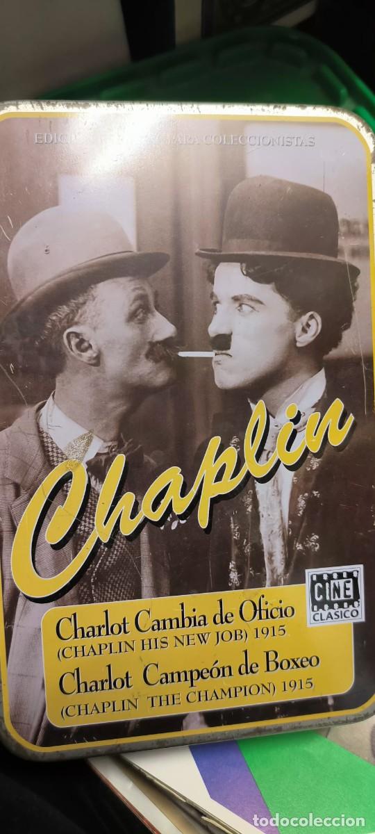 Cajas y cajitas met&aacute;licas: ANTIGUA Caja m&eacute;talica de Chaplin edici&oacute;n especial coleccionistas de Visual Ediciones, 1996
