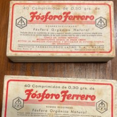 Cajas y cajitas metálicas: DOS (2) CAJITAS FÓSFORO FERRERO. VACIAS. AÑOS 50. VINTAGE. 9,5 X 5 X 2 CM.
