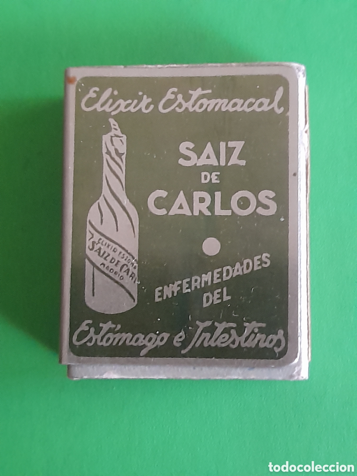 Caixas e caixinhas met&aacute;licas: Antigua caja de cerillas, con publicidad Sainz de Carlos
