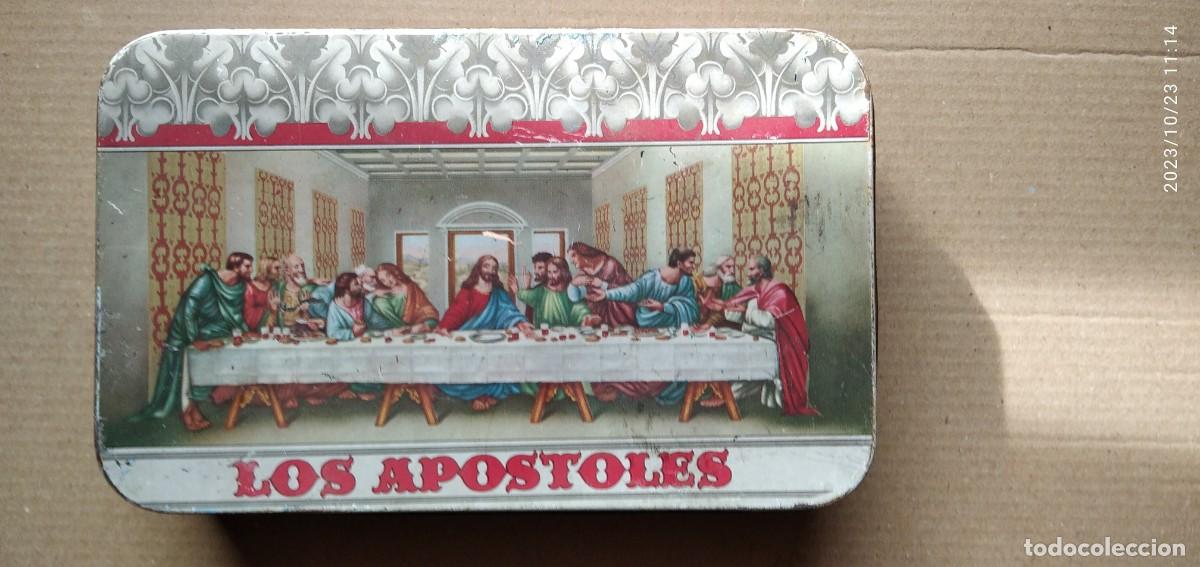 Cajas y cajitas met&aacute;licas: ANTIGUA CAJA METALICA,DULCE DE MEMBRILLO,LOS APOSTELES,CLASE EXTRA,DE M.SOLANA GALVEZ,PUENTE GENIL.