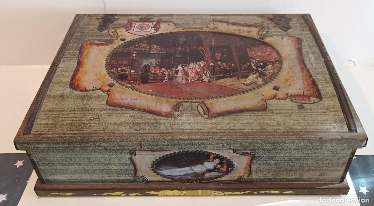 Cajas y cajitas met&aacute;licas: CAJA HOJALATA DULCES VIRGINIA ESTAMPACIONES GOYA,VELAZQUEZ,CAJA METALICA,LAS MENINAS.