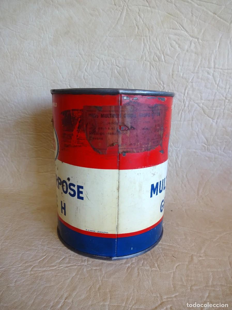 Cajas y cajitas met&aacute;licas: antiguo bote de grassa esso multi purpose grease h - Foto 4