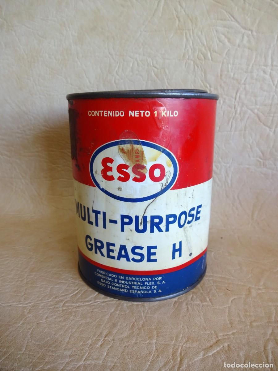 Cajas y cajitas met&aacute;licas: antiguo bote de grassa esso multi purpose grease h - Foto 5