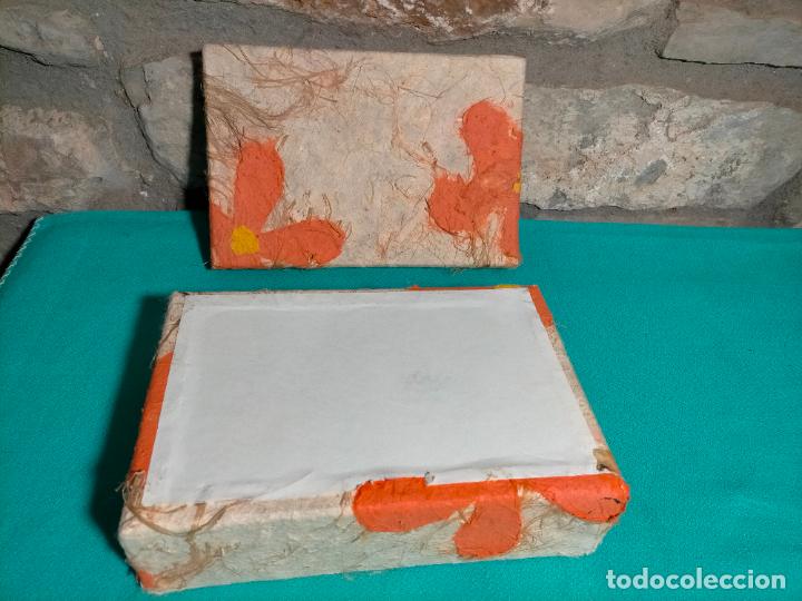 Cajas y cajitas met&aacute;licas: Caja rectangular de cart&oacute;n pintada con flores hecha a mano - Foto 8