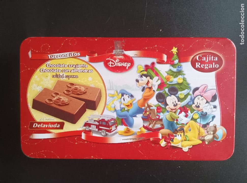 Boxes and metal boxes: CAJA DE METAL 21x13x6 cm. TURRONCITOS DISNEY. TURRON DELAVIUDA 2010.