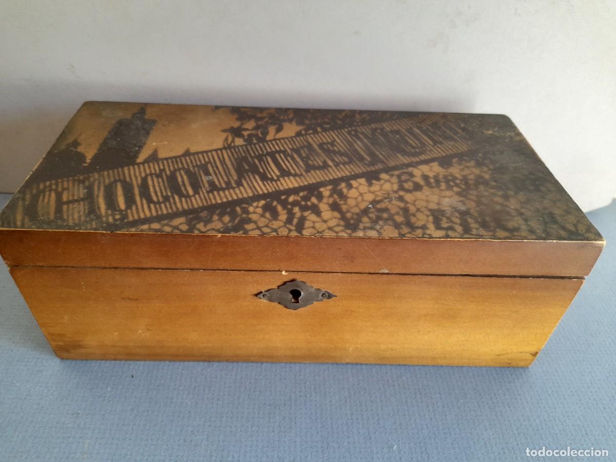 Cajas y cajitas met&aacute;licas: caja de madera chocolates mu&ntilde;oz, burjasot, valencia, sin llave , 22x10x8cm aprox