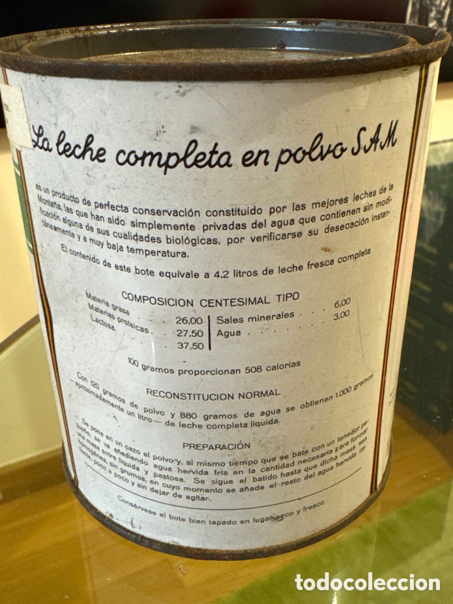Cajas y cajitas met&aacute;licas: LATA DE SAM LECHE COMPLETA EN POLVO - Foto 3