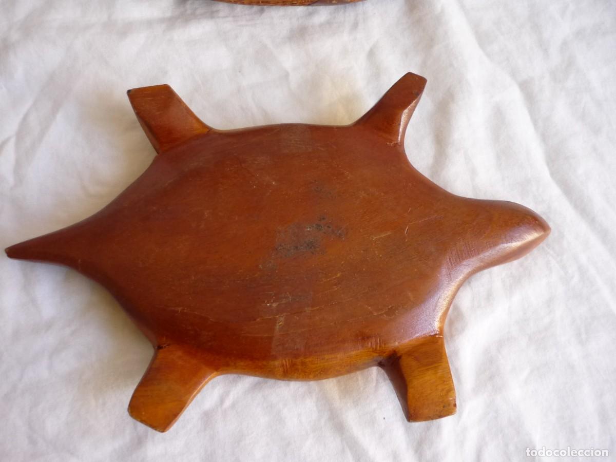 Cajas y cajitas met&aacute;licas: Caja tallada en madera con forma de tortuga - Foto 4