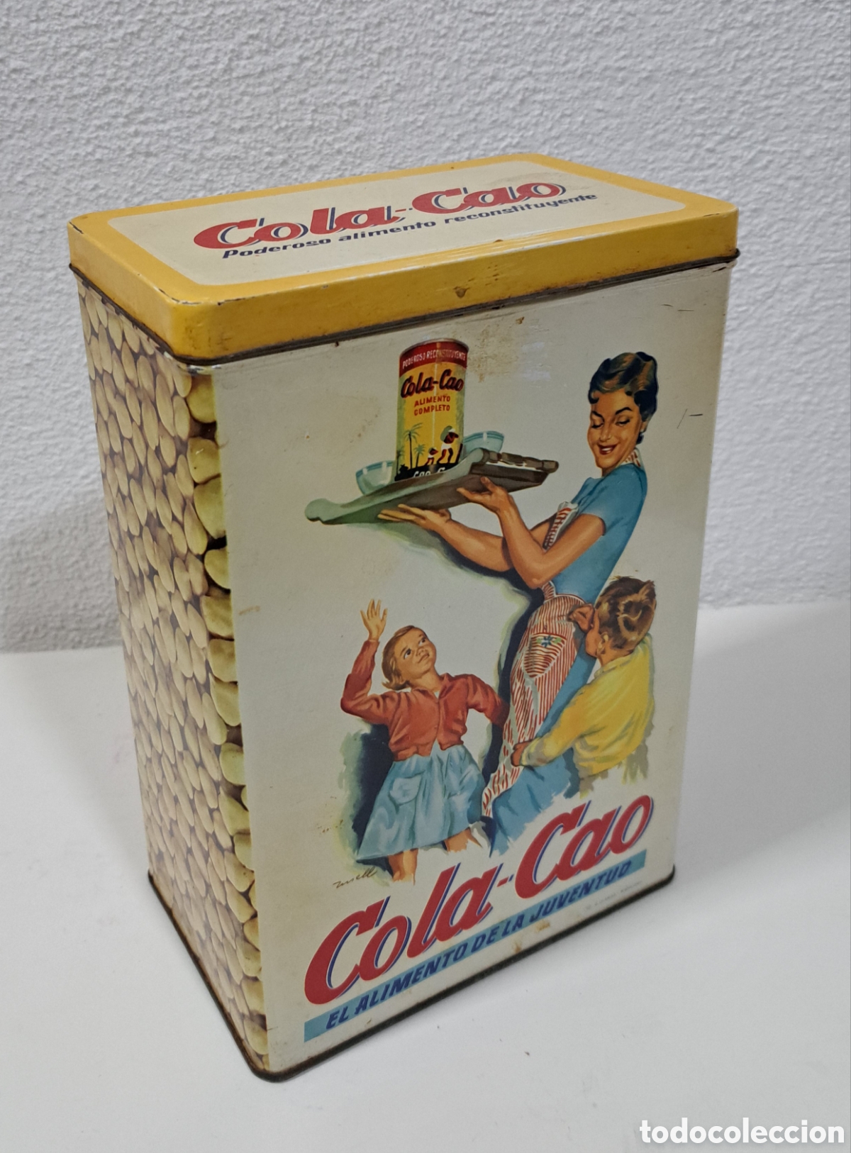 Cajas y cajitas met&aacute;licas: ANTIGUA CAJA DE HOJALATA LITOGRAFIADA DE COLA CAO - GARBANZOS - EN BUEN ESTADO