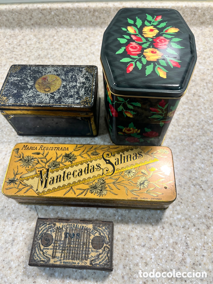 Boxes and metal boxes: 4&hellip;CAJAS DE LATA LITOGRAFIADAS diferentes medidas