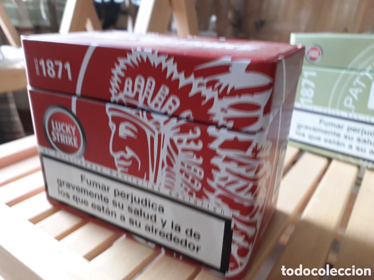 Cajas y cajitas met&aacute;licas: Lata tabaco lucky strike - Foto 1