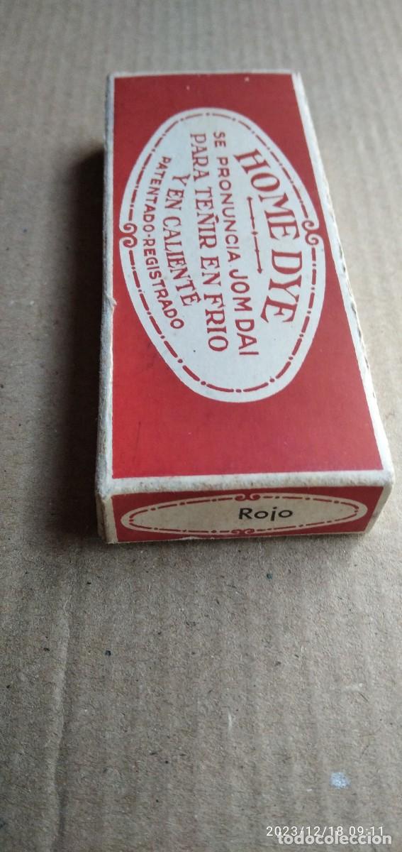Cajas y cajitas met&aacute;licas: ANTIGUA CAJA PASTILLAS PARA TE&Ntilde;IR (ROJO) HOME DYE,POR ESTRENAR.