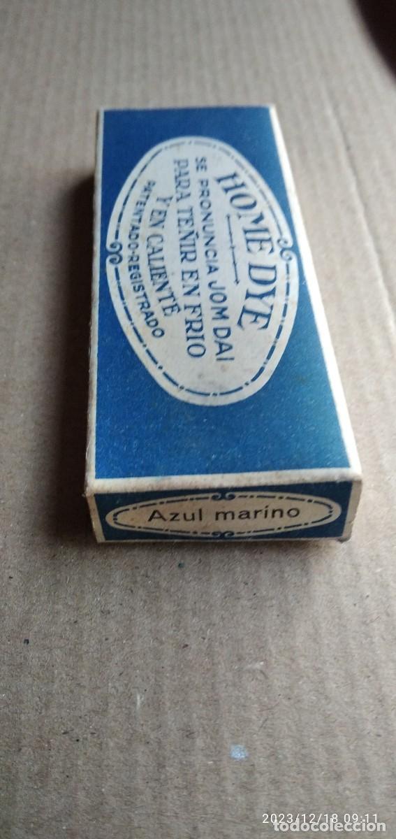Cajas y cajitas met&aacute;licas: ANTIGUA CAJA PASTILLAS PARA TE&Ntilde;IR (AZUL) HOME DYE,POR ESTRENAR.