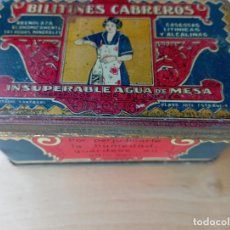 Cajas y cajitas metálicas: CAJA DE HOJALATA LITOGRAFIADA. BILITINES CABREROS GASEOSAS, LABORATORIOS CANTABROS.1920.