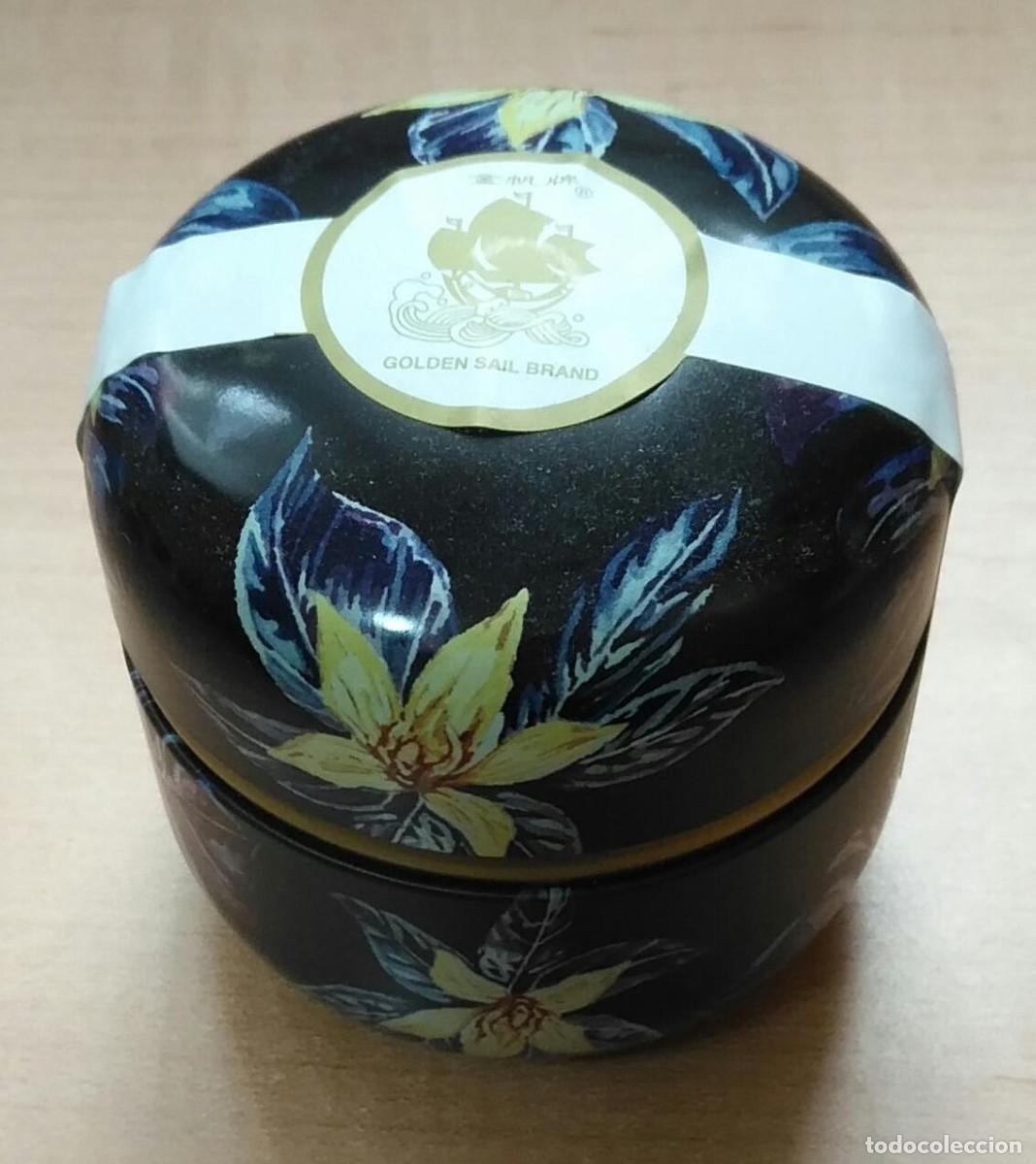 Boxes and metal boxes: 134 Caja / Tarro TE OOLONG - PEACH OOLONG precintada - di&aacute;metro 9cm x 8cm