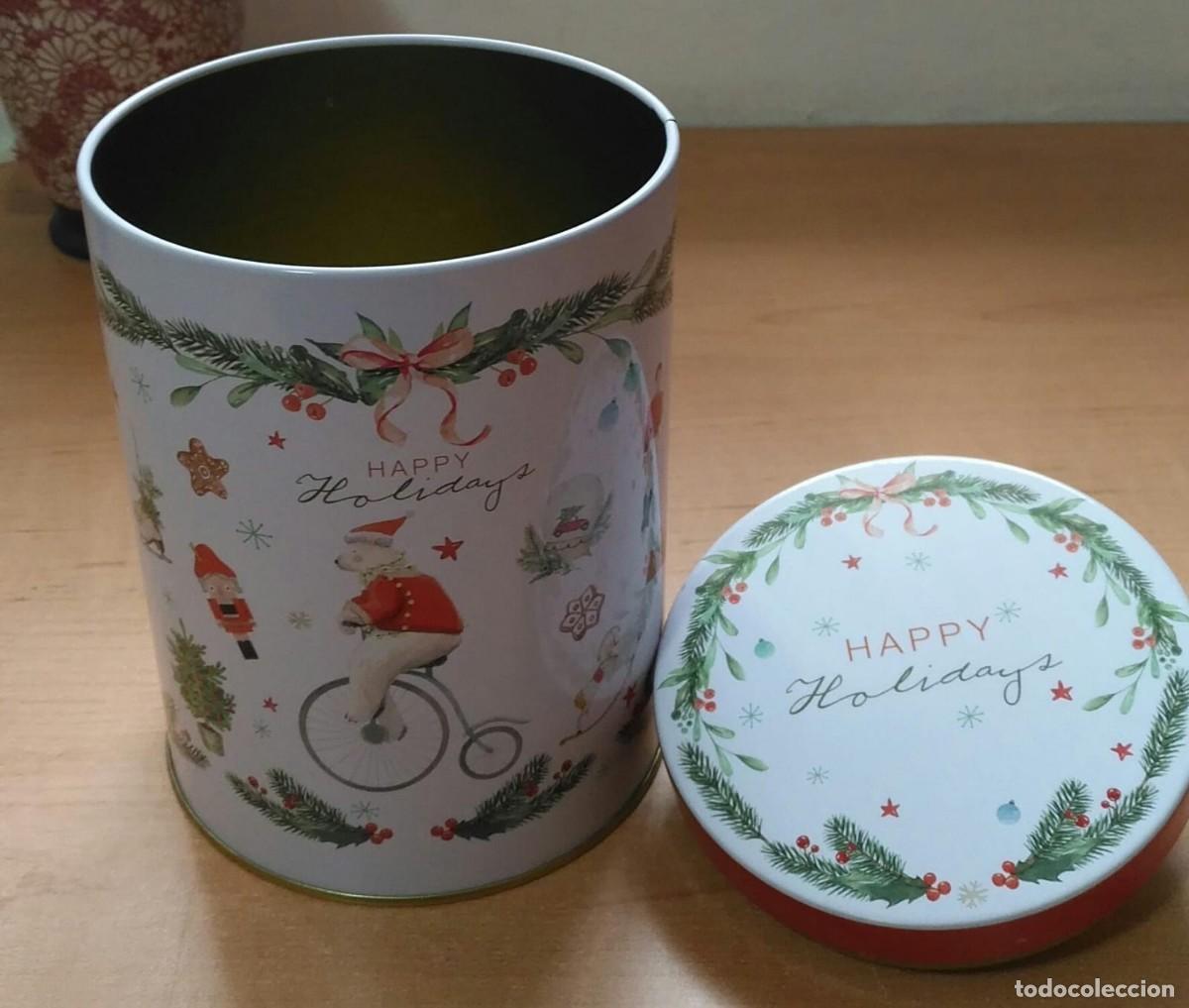 Boxes and metal boxes: 135 Tarro met&aacute;lico HAPPY HOLIDAYS - 9cm x 15cm