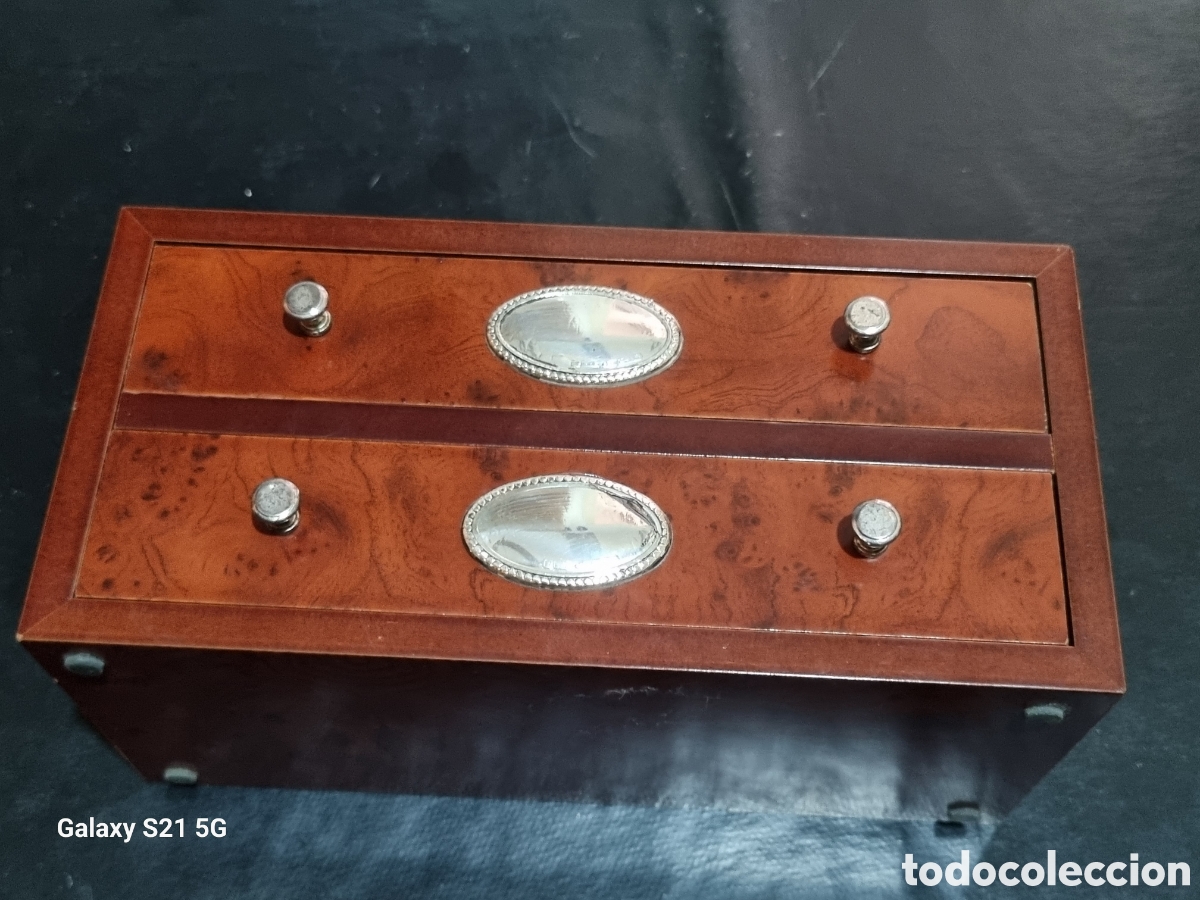 Cajas y cajitas met&aacute;licas: JOYERO DE MADERA Y PLATA CONTRASTADA - Foto 4