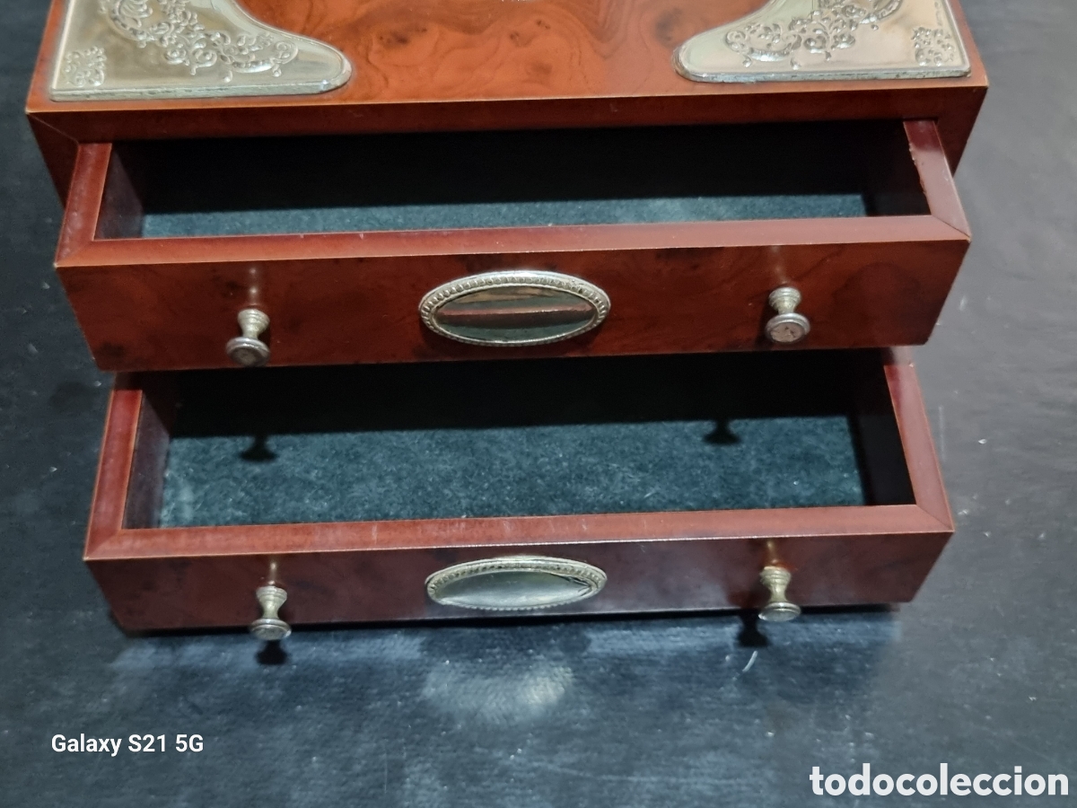 Cajas y cajitas met&aacute;licas: JOYERO DE MADERA Y PLATA CONTRASTADA - Foto 5
