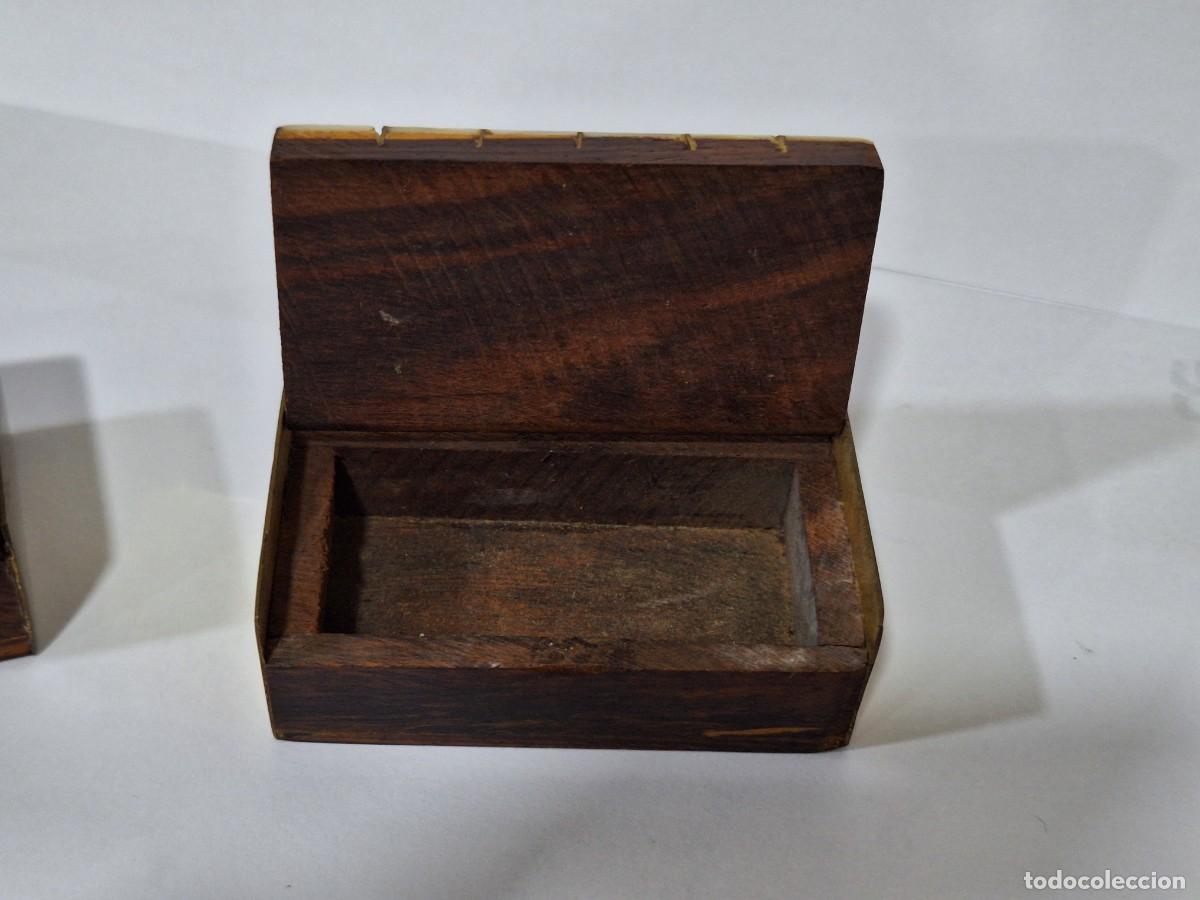 Cajas y cajitas met&aacute;licas: Lote 2 cajitas madera y lat&oacute;n. - Foto 7