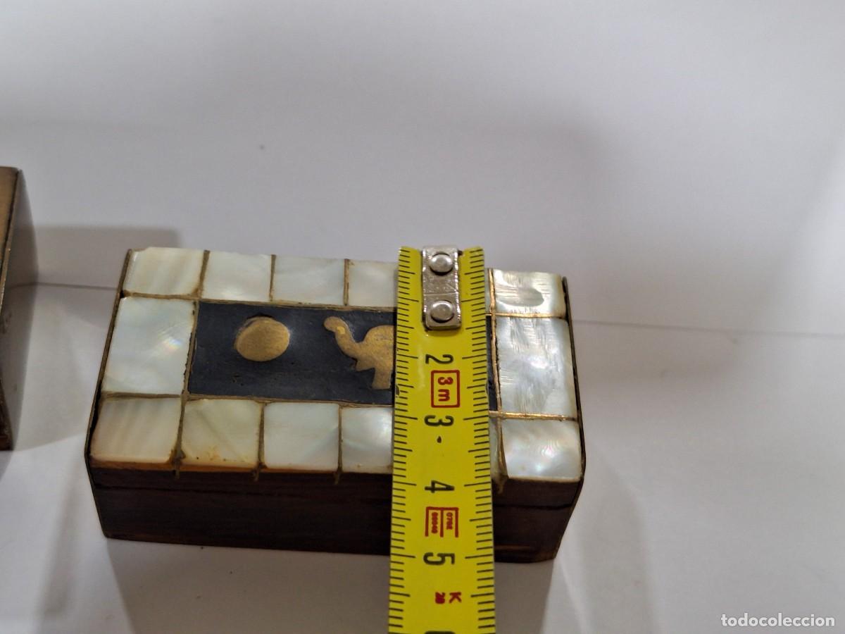 Cajas y cajitas met&aacute;licas: Lote 2 cajitas madera y lat&oacute;n. - Foto 14
