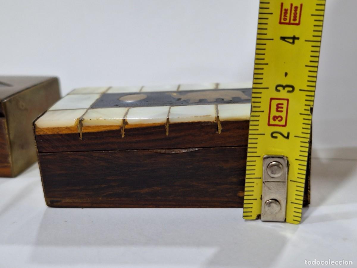 Cajas y cajitas met&aacute;licas: Lote 2 cajitas madera y lat&oacute;n. - Foto 15