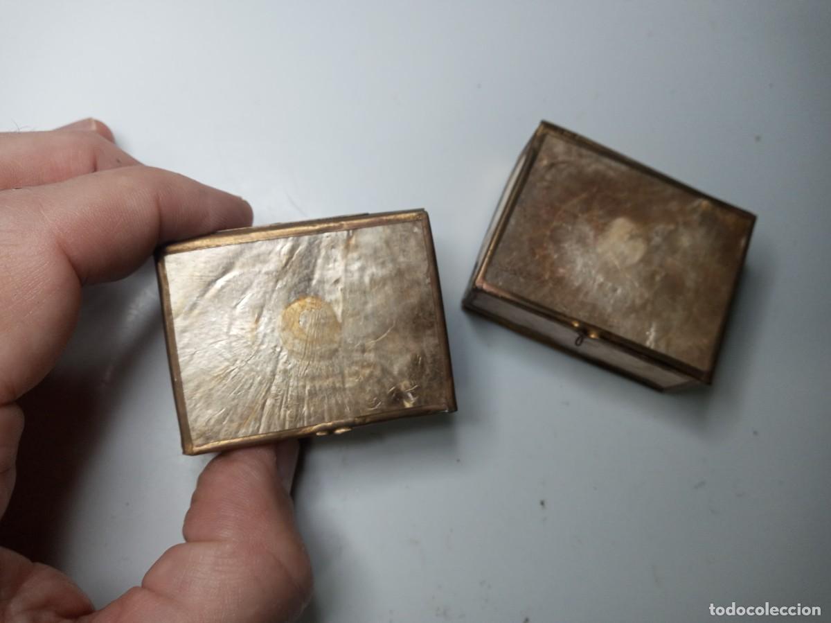 Cajas y cajitas met&aacute;licas: 2 cajitas pintadas y forradas - Foto 2