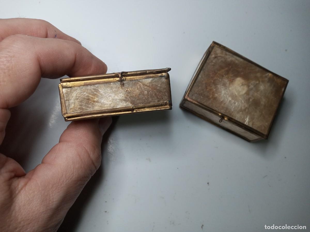 Cajas y cajitas met&aacute;licas: 2 cajitas pintadas y forradas - Foto 3