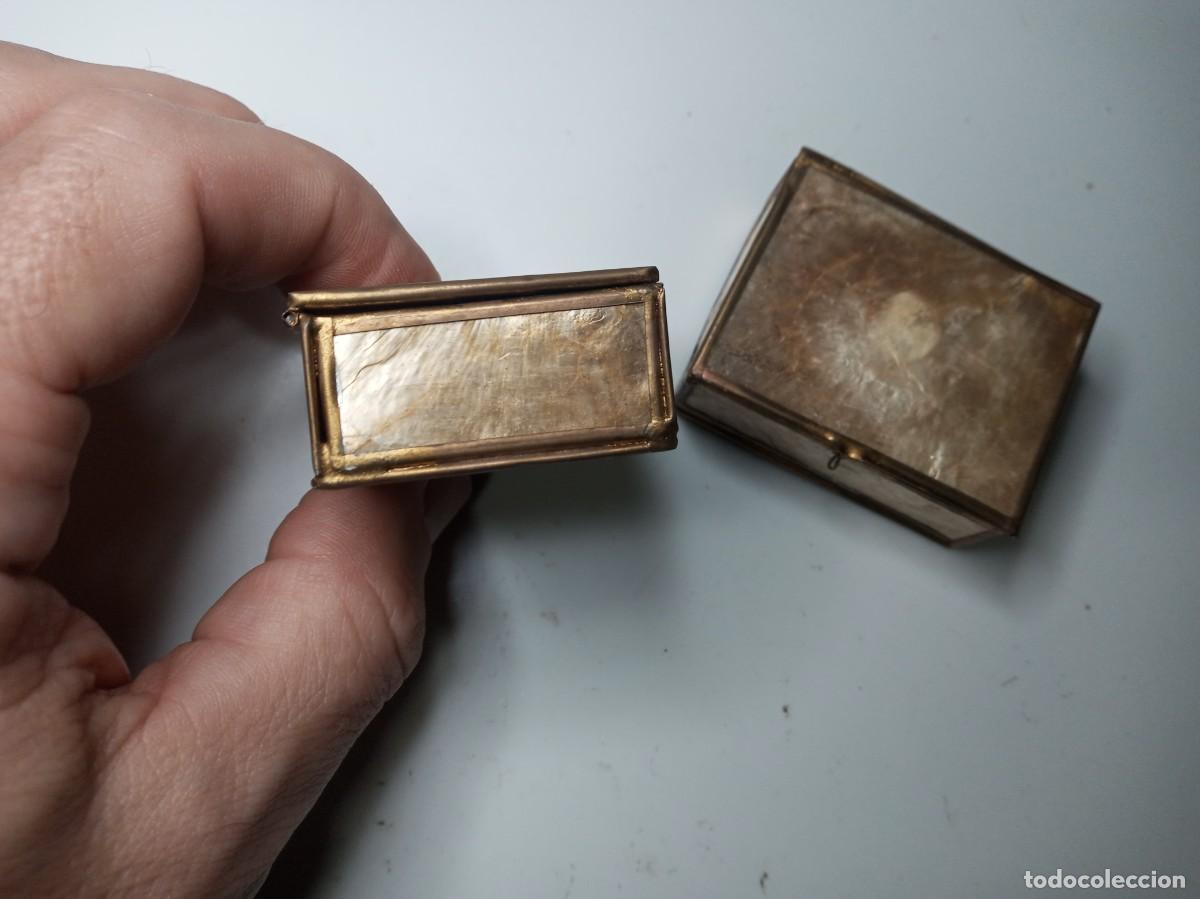 Cajas y cajitas met&aacute;licas: 2 cajitas pintadas y forradas - Foto 4
