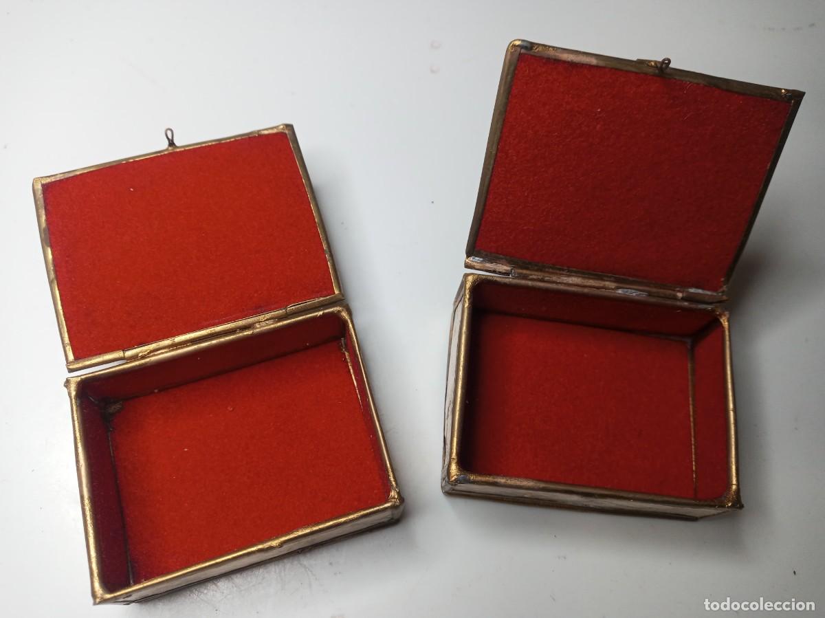 Cajas y cajitas met&aacute;licas: 2 cajitas pintadas y forradas - Foto 8