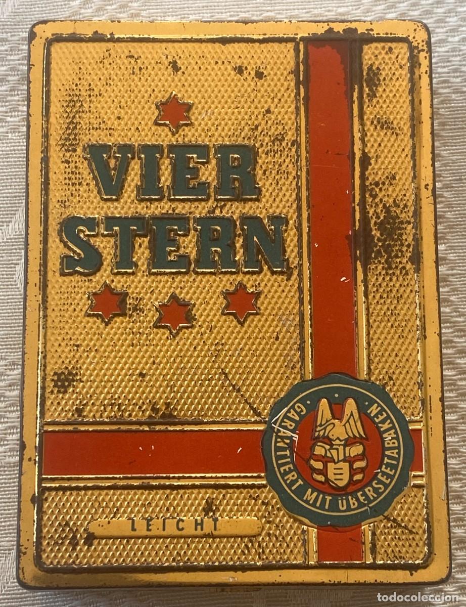 Blechdosen und Kisten: CAJA MET&Aacute;LICA DE TABACO VIER STERN - A&Ntilde;OS 50 , MED. 2,5 X 7,5X 10,5 CM.