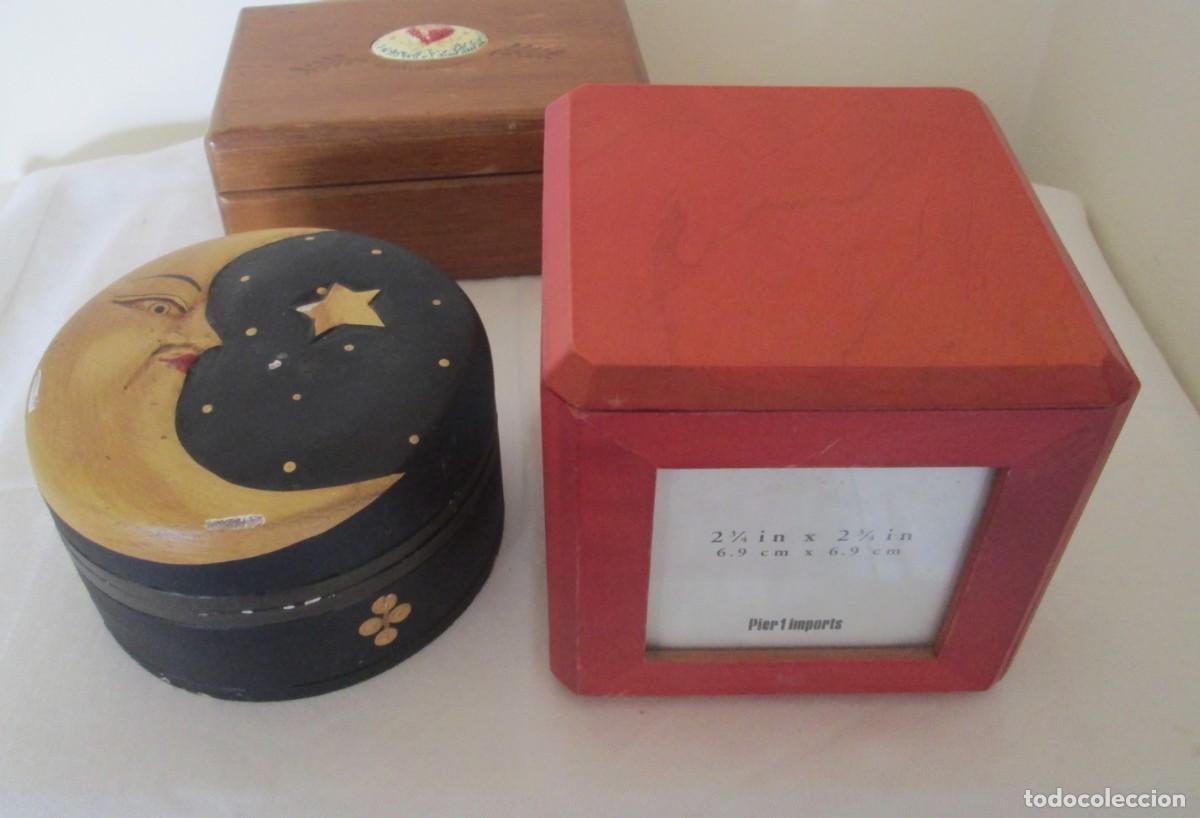 Cajas y cajitas met&aacute;licas: Lote de 5 cajas de madera - Foto 5