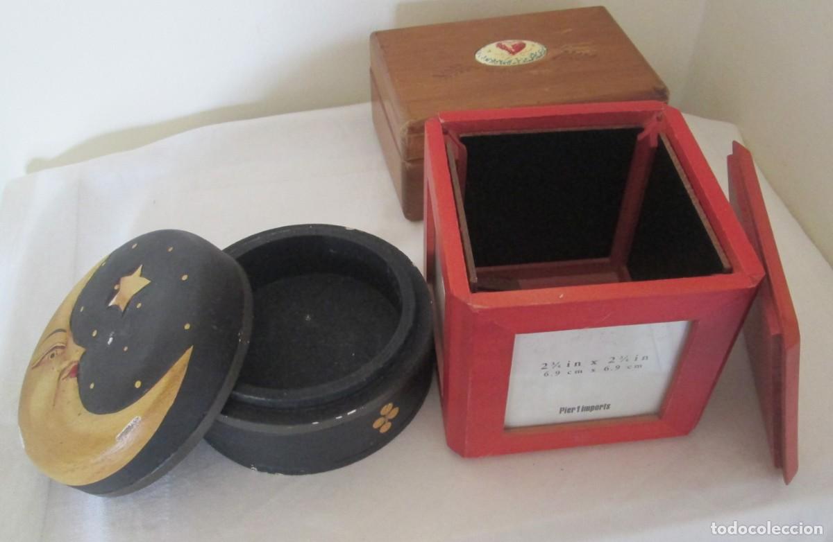 Cajas y cajitas met&aacute;licas: Lote de 5 cajas de madera - Foto 6