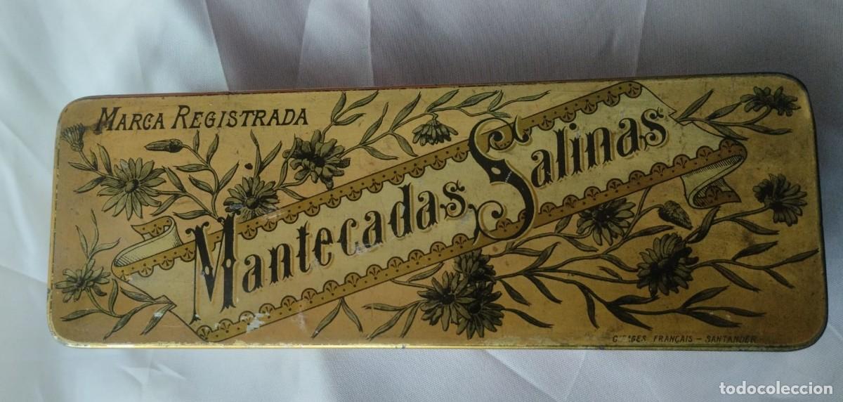 Bo&icirc;tes et petites bo&icirc;tes m&eacute;talliques: Caja met&aacute;lica. Mantecados Salinas.