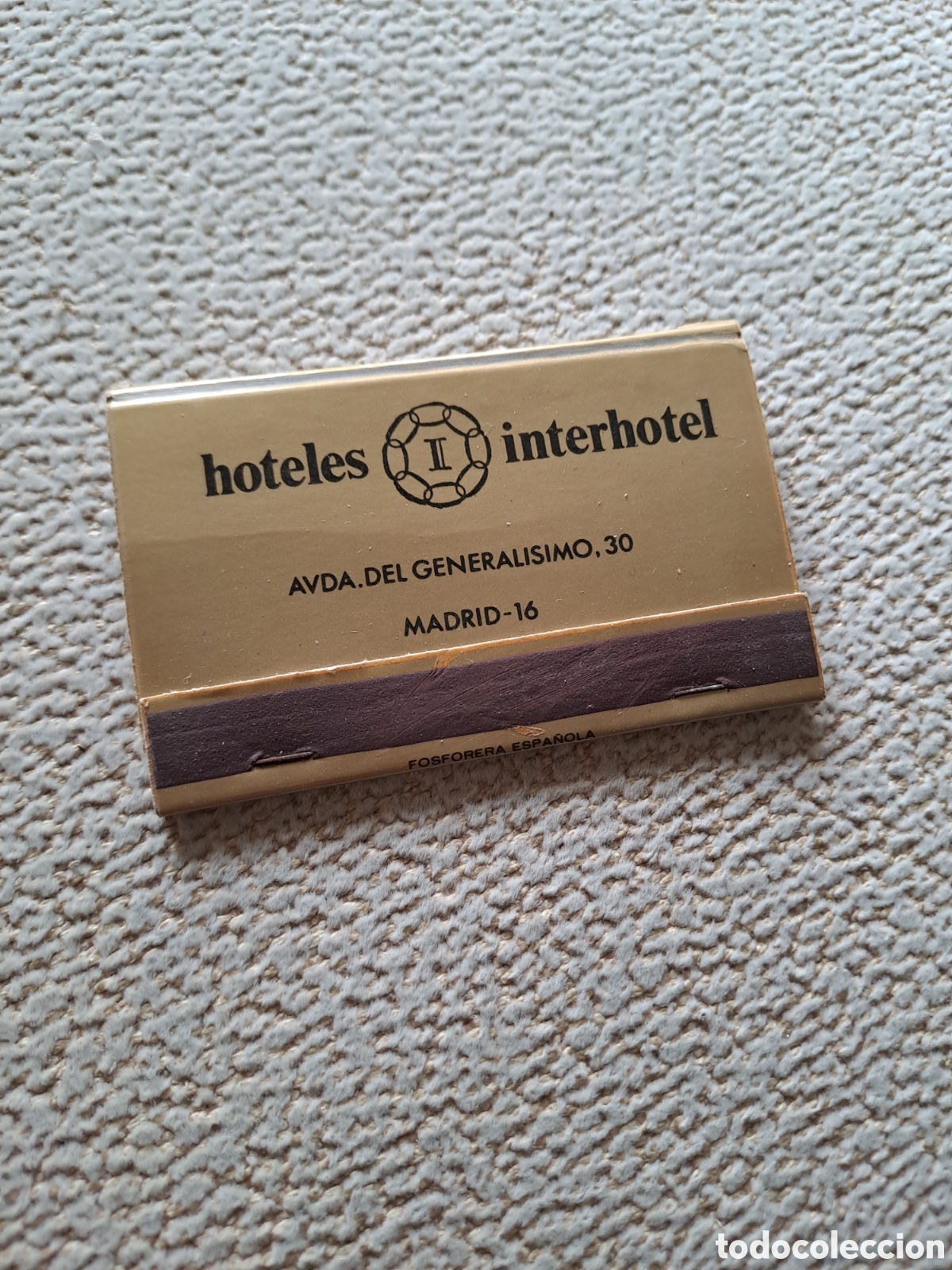 Blechdosen und Kisten: ANTIGUA CAJA DE CERILLA HOTELES INTERHOTEL MADRID